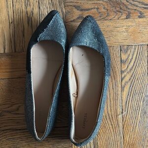 Express Shimmering Black Flats
